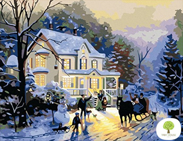 04050009 Romantic Winter Standard Size Number Painting (40*50cm)