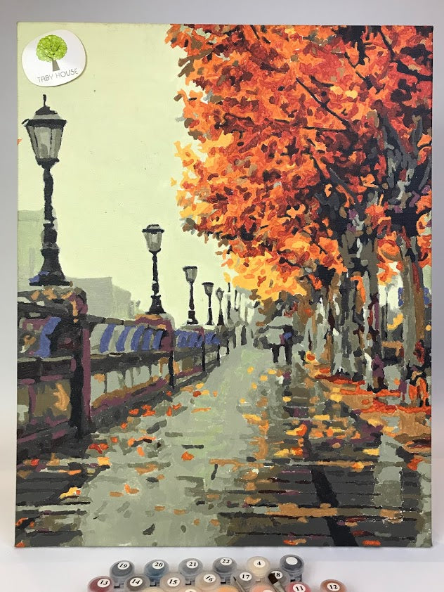 04050068 Romantic Autumn in Paris Standard Size Number Painting (40*50cm)
