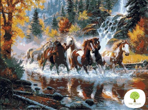 04050125 Horses Gallop Forward Standard Size Number Painting (40*50cm)