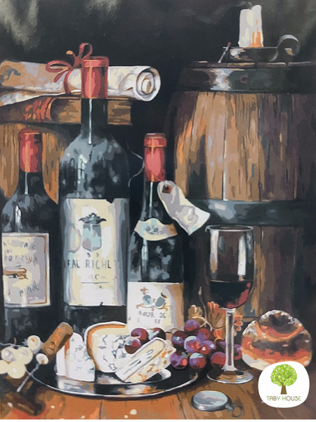 03040040 The Wine-Cheese Medium Size Number Painting (30x40cm)