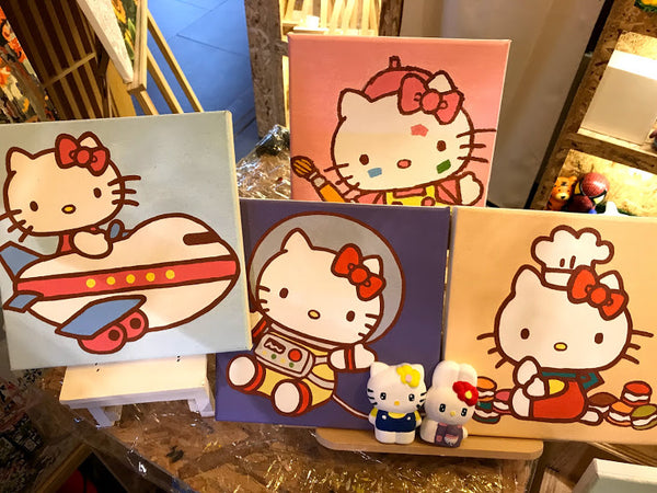 4 pcs Hello Kitty Series Small Size Number Painting (20x20cm)