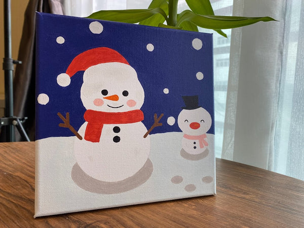 Snowman 2021 Christmas Series Small Size Number Painting (20x20cm)