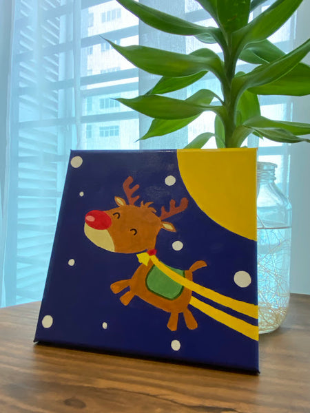 Christmas Reindeer 2021 Christmas Series Small Size Number Painting (20x20cm)