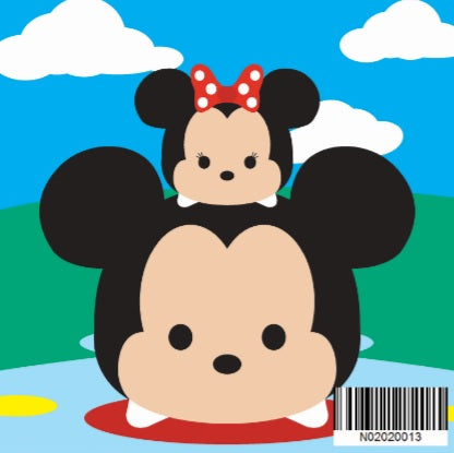 N02020013 Mickey and Minnie Tsum Tsum Series Small Size Number Painting (20x20cm)