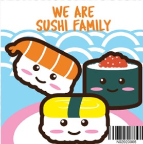 N02020005 Sushi Family Food Series Small Size Number Painting (20x20cm)