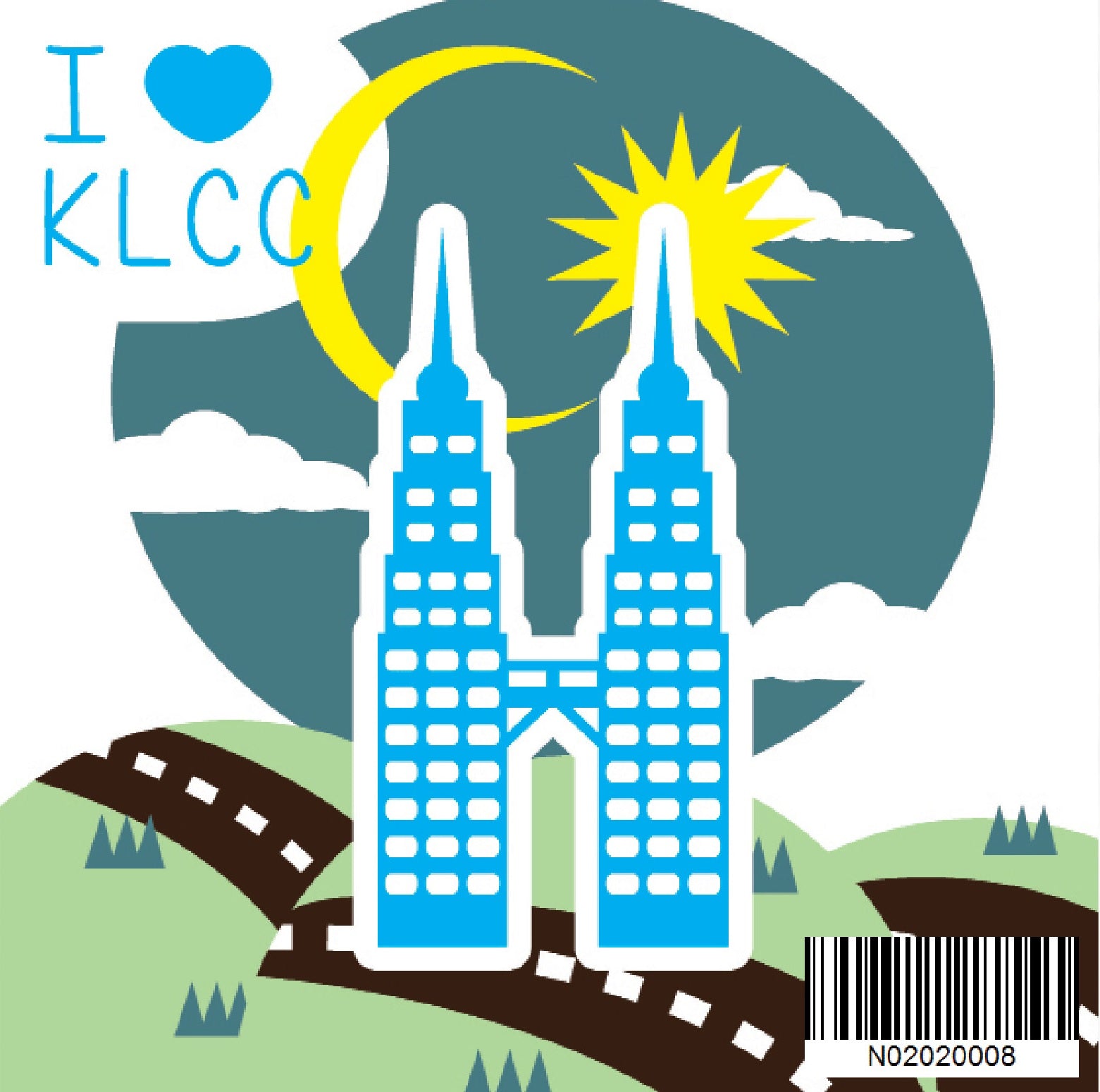 N02020008 KLCC Malaysia Series Small Size Number Painting (20x20cm)