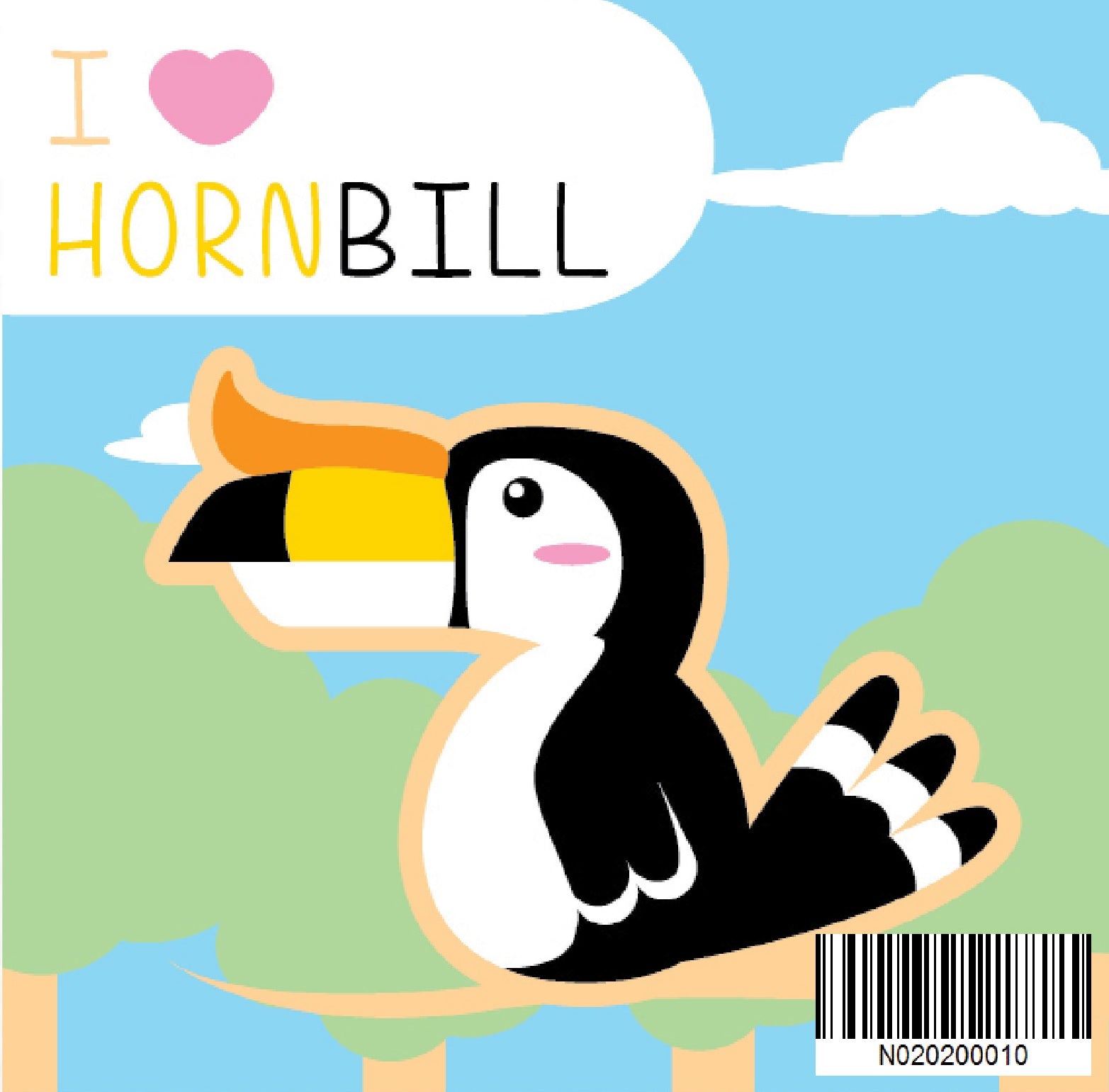 N02020010 I Love Hornbill Malaysia Series Small Size Number Painting (20x20cm)