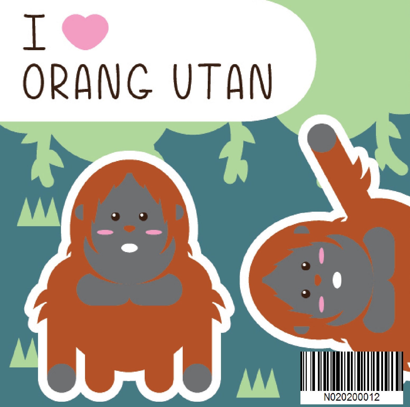 N02020012 I Love Orang Utan Malaysia Series Small Size Number Painting (20x20cm)