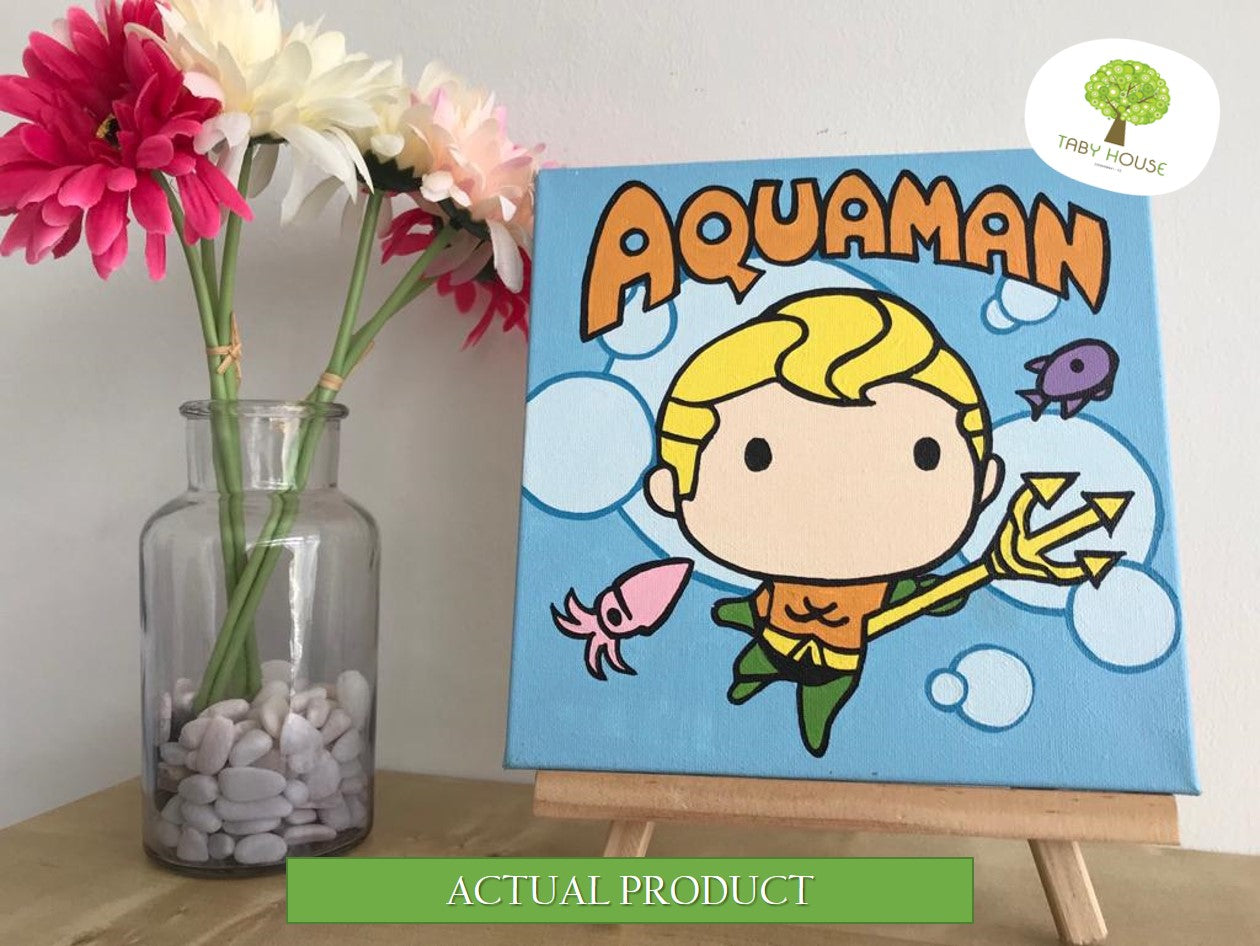 N02020042 Aquaman the Chibby Superhero Series Small Size Number Painting (20x20cm)