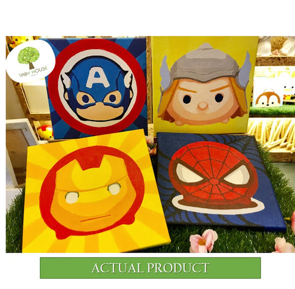 4 pcs Superhero Series Small Size Number Painting (20x20cm)