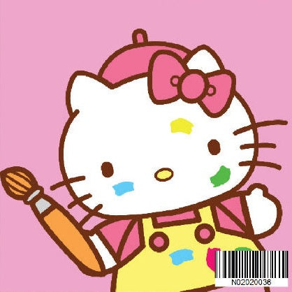 4 pcs Hello Kitty Series Small Size Number Painting (20x20cm)