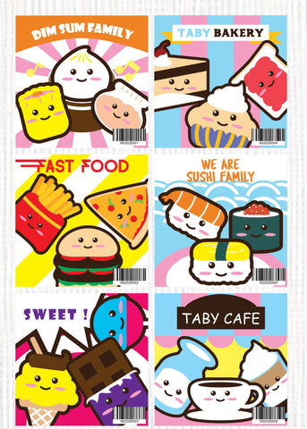 6 pcs Food Series Small Size Number Painting (20x20cm)